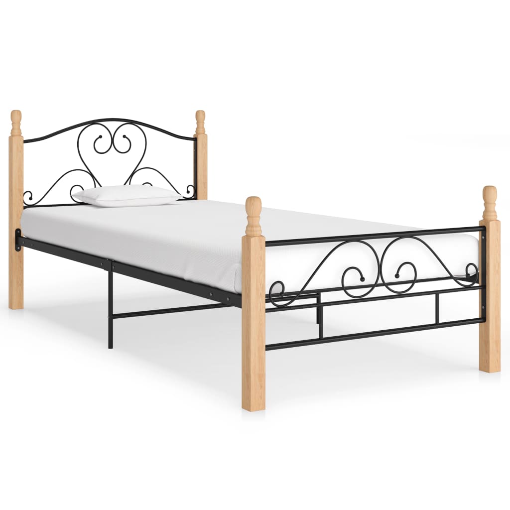 Sängynrunko musta metalli 90x200 cm - Sisustajankoti.fi