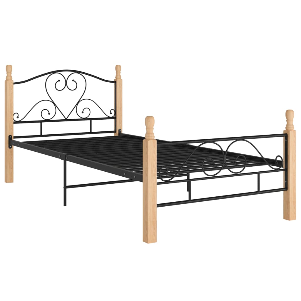 Sängynrunko musta metalli 90x200 cm - Sisustajankoti.fi