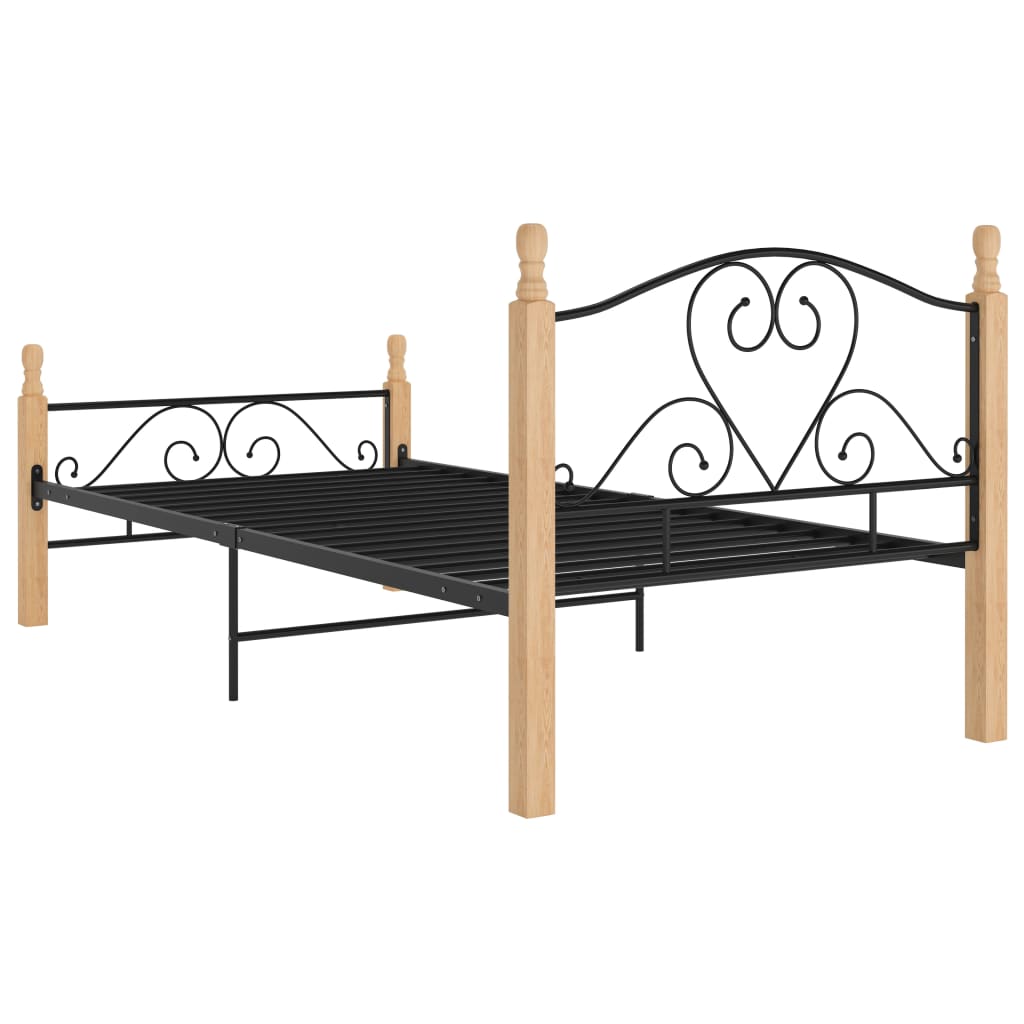 Sängynrunko musta metalli 90x200 cm - Sisustajankoti.fi