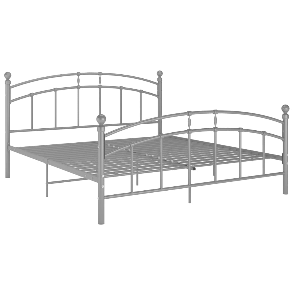Sängynrunko harmaa metalli 200x200 cm - Sisustajankoti.fi