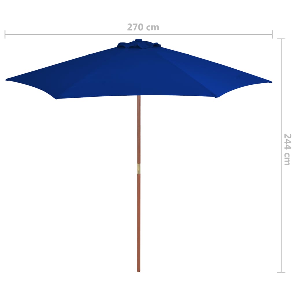 Aurinkovarjo puurunko sininen 270 cm - Sisustajankoti.fi