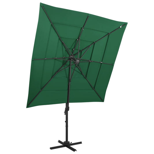 4-tasoinen aurinkovarjo alumiinitanko vihreä 250x250 cm - Sisustajankoti.fi