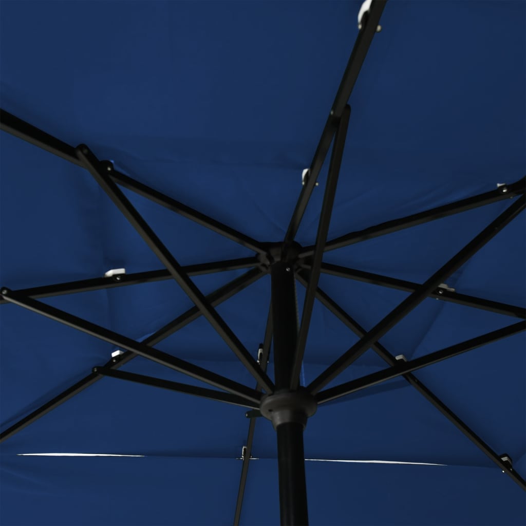3-tasoinen Aurinkovarjo alumiinitanko taivaansininen 2,5x2,5 m - Sisustajankoti.fi