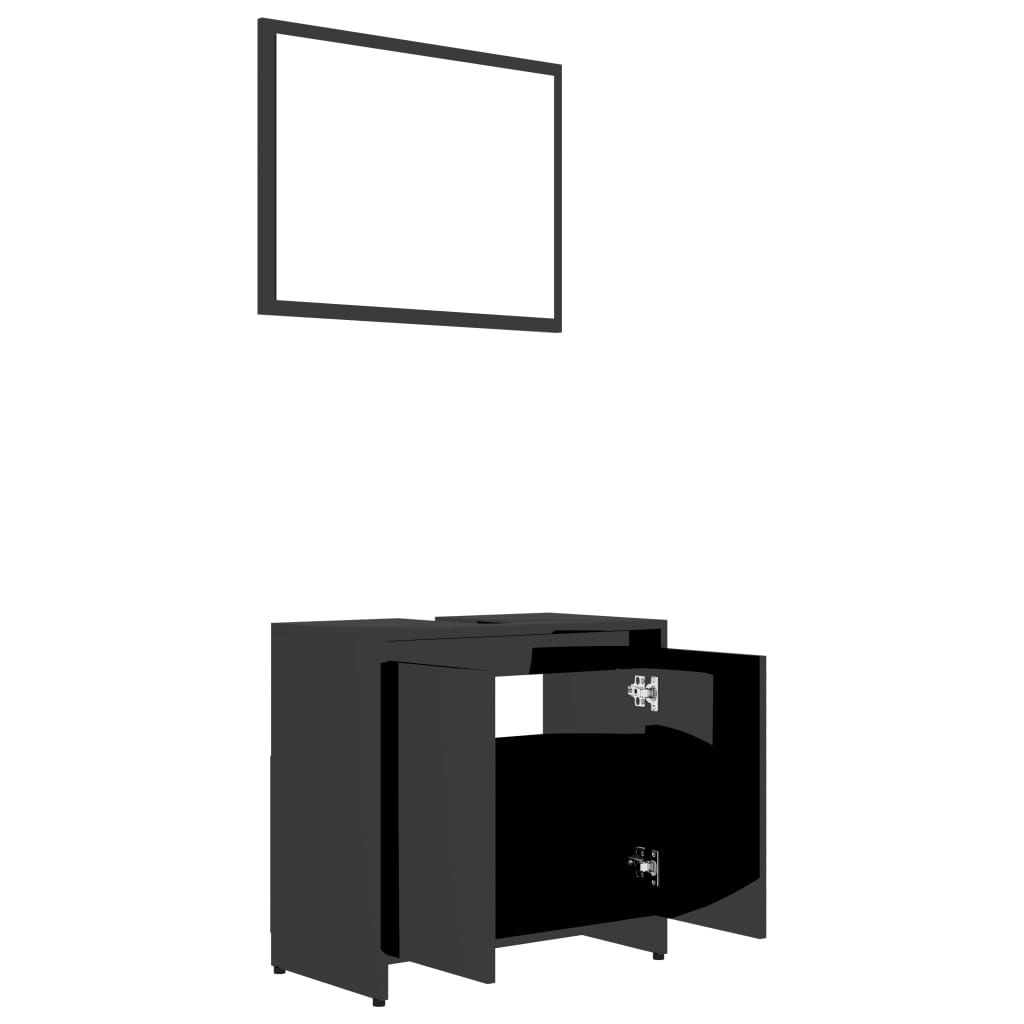 3-osainen kylpyhuonekalustesarja korkeakiilto musta - Sisustajankoti.fi