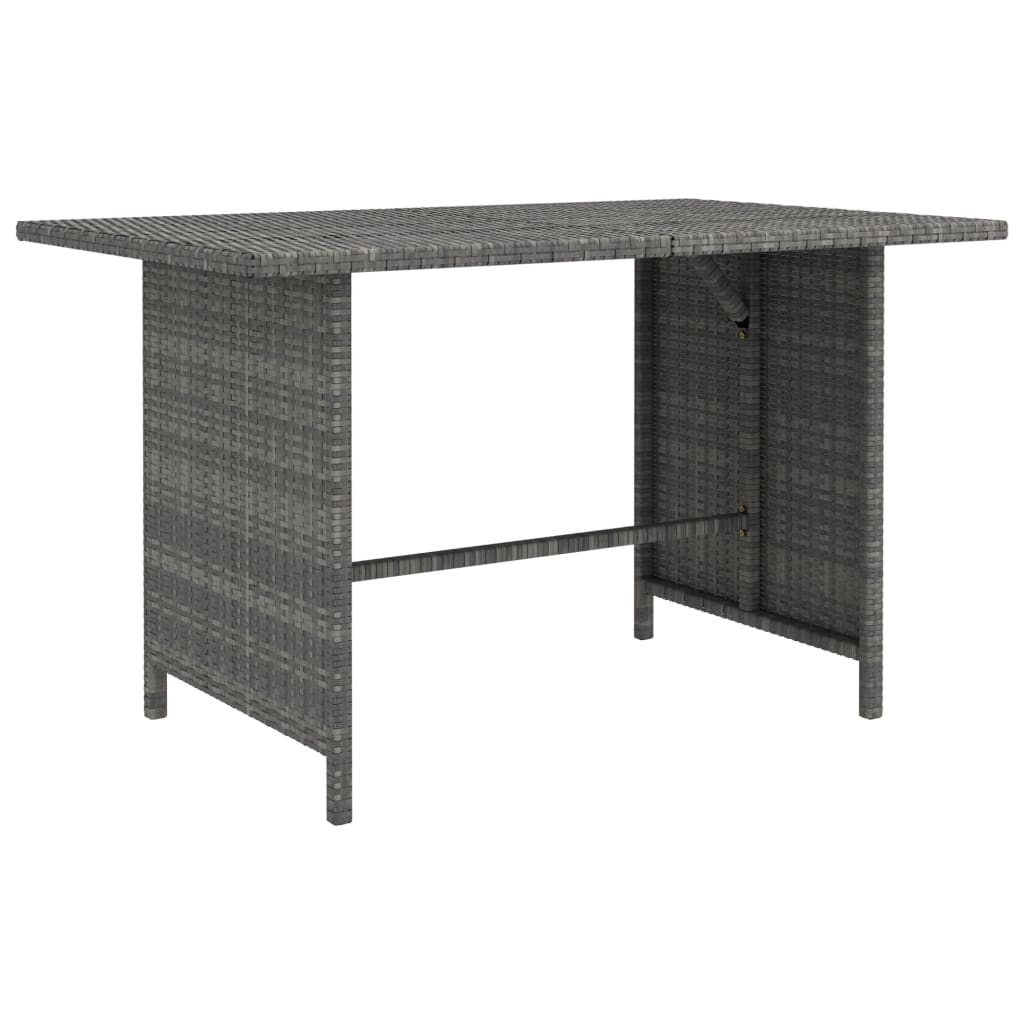 Puutarhan ruokapöytä harmaa 110x70x65 cm polyrottinki - Sisustajankoti.fi
