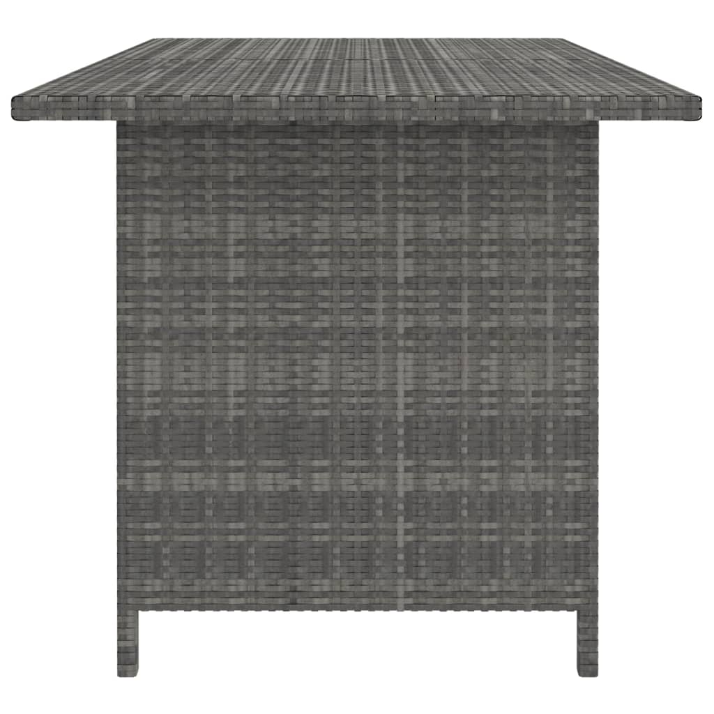 Puutarhan ruokapöytä harmaa 110x70x65 cm polyrottinki - Sisustajankoti.fi