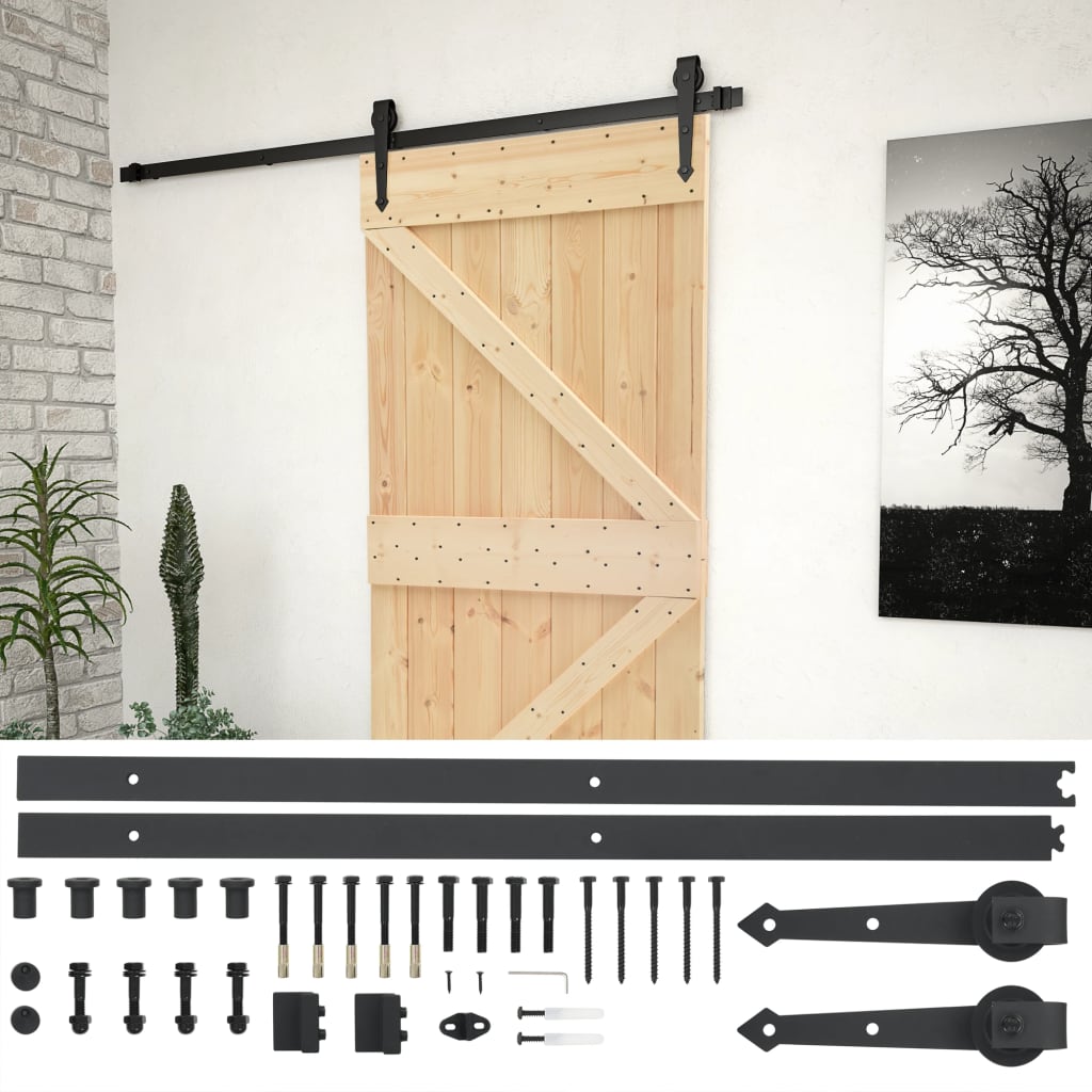 Liukuovi asennustarvikkeineen 90x210 cm täysi mänty - Sisustajankoti.fi
