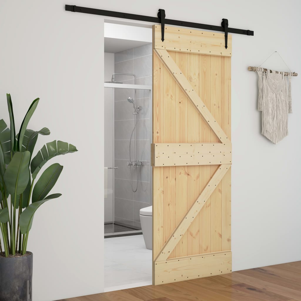 Liukuovi asennustarvikkeineen 90x210 cm täysi mänty - Sisustajankoti.fi