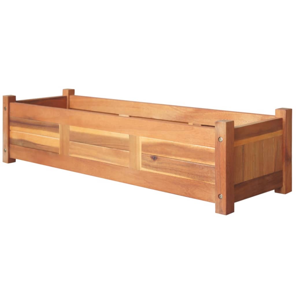 Puutarhan korotetut kukkalaatikot 2 kpl akaasiapuu 100x30x25 cm - Sisustajankoti.fi