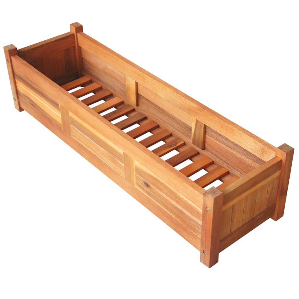 Puutarhan korotetut kukkalaatikot 2 kpl akaasiapuu 100x30x25 cm - Sisustajankoti.fi