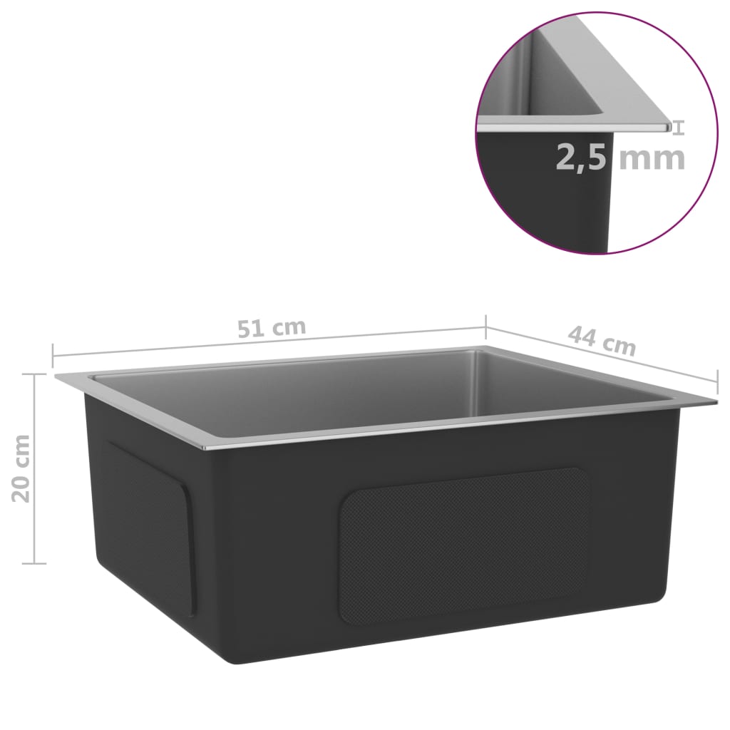 Käsintehty keittiön tiskiallas siivilällä ruostumaton teräs - Sisustajankoti.fi