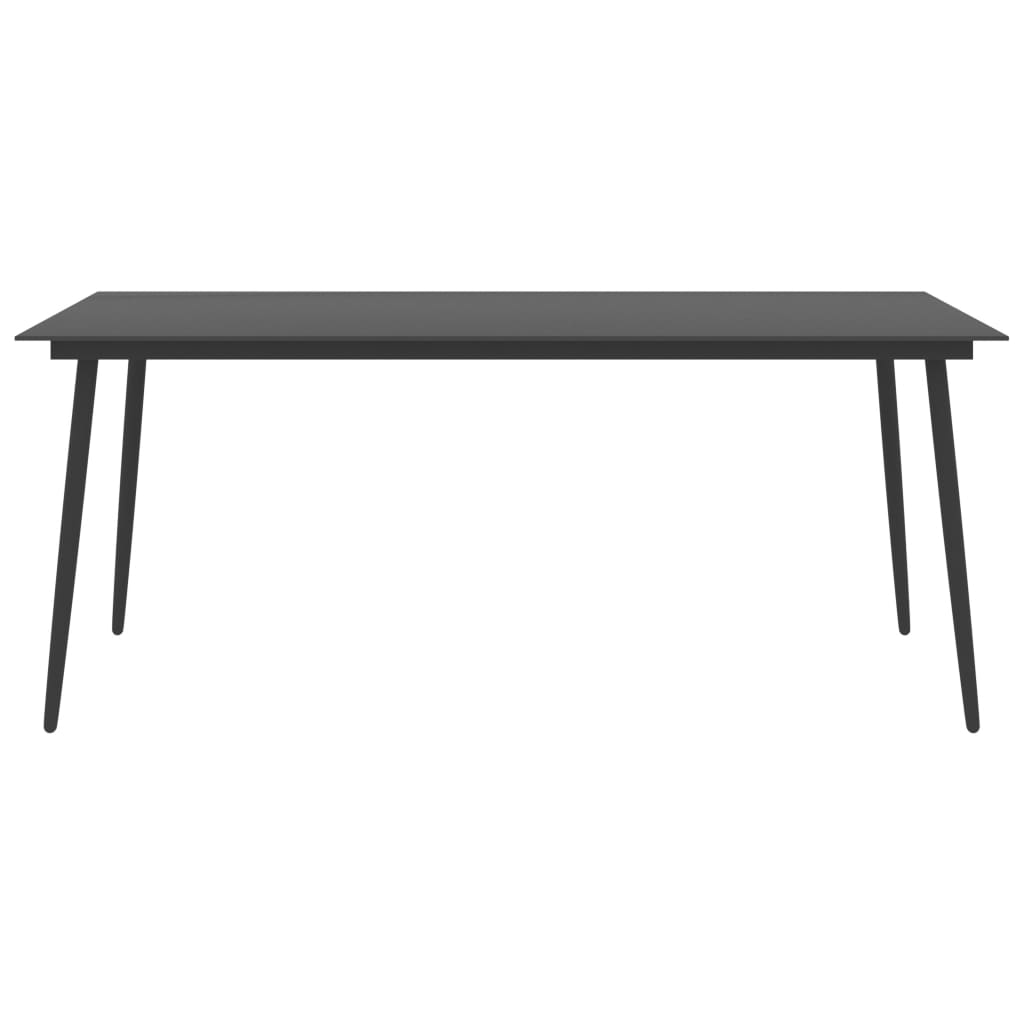 Puutarhan ruokapöytä musta 190x90x74 cm teräs ja lasi - Sisustajankoti.fi