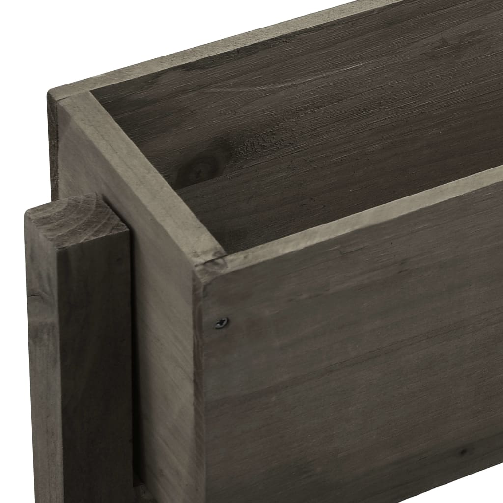 Taitettava kukkalaatikko harmaa 60x14x75 cm täysi kuusi - Sisustajankoti.fi