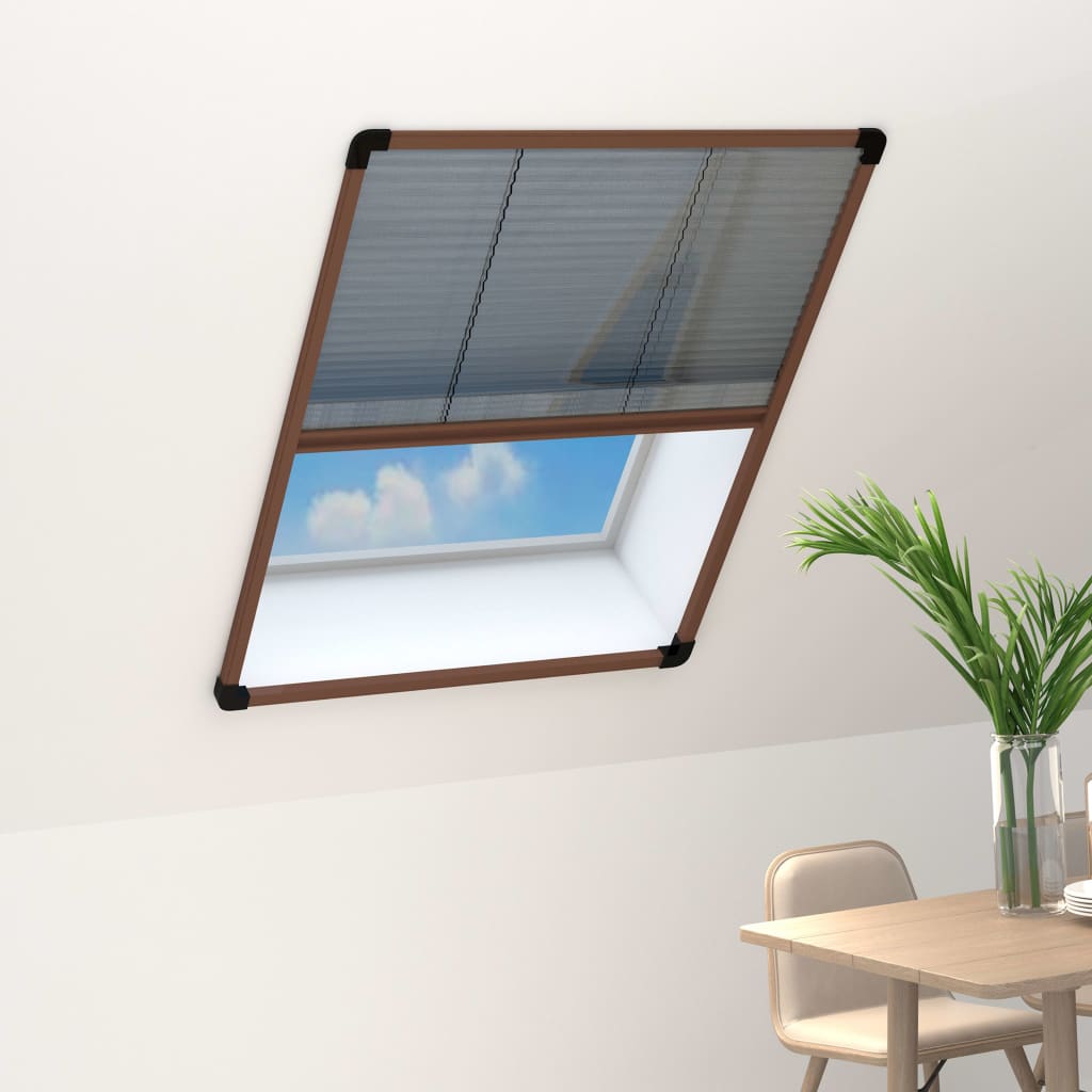 Laskostettu hyönteisverkko ikkunaan 60x80 cm alumiini ruskea - Sisustajankoti.fi