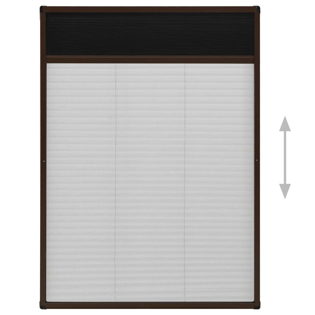 Laskostettu hyönteisverkko ikkunaan 80x120 cm alumiini ruskea - Sisustajankoti.fi