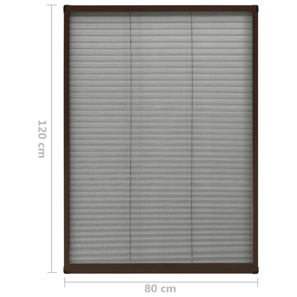 Laskostettu hyönteisverkko ikkunaan 80x120 cm alumiini ruskea - Sisustajankoti.fi