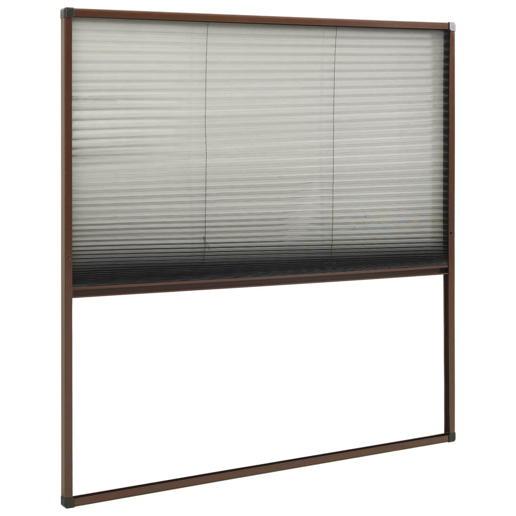 Laskostettu hyönteisverkko ikkunaan 120x120 cm alumiini ruskea - Sisustajankoti.fi