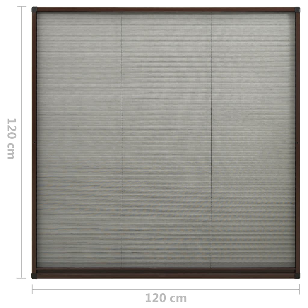 Laskostettu hyönteisverkko ikkunaan 120x120 cm alumiini ruskea - Sisustajankoti.fi
