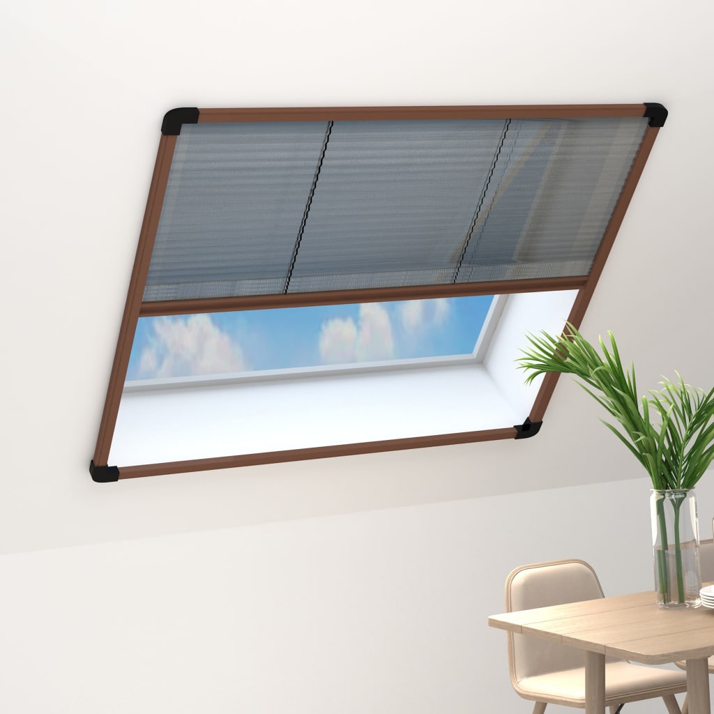 Laskostettu hyönteisverkko ikkunaan 120x120 cm alumiini ruskea - Sisustajankoti.fi