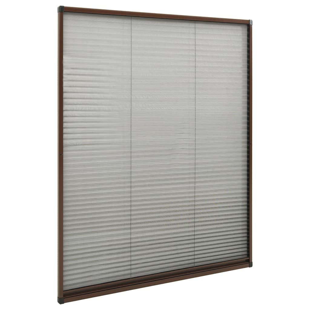 Laskostettu hyönteisverkko ikkunaan 110x160 cm alumiini ruskea - Sisustajankoti.fi