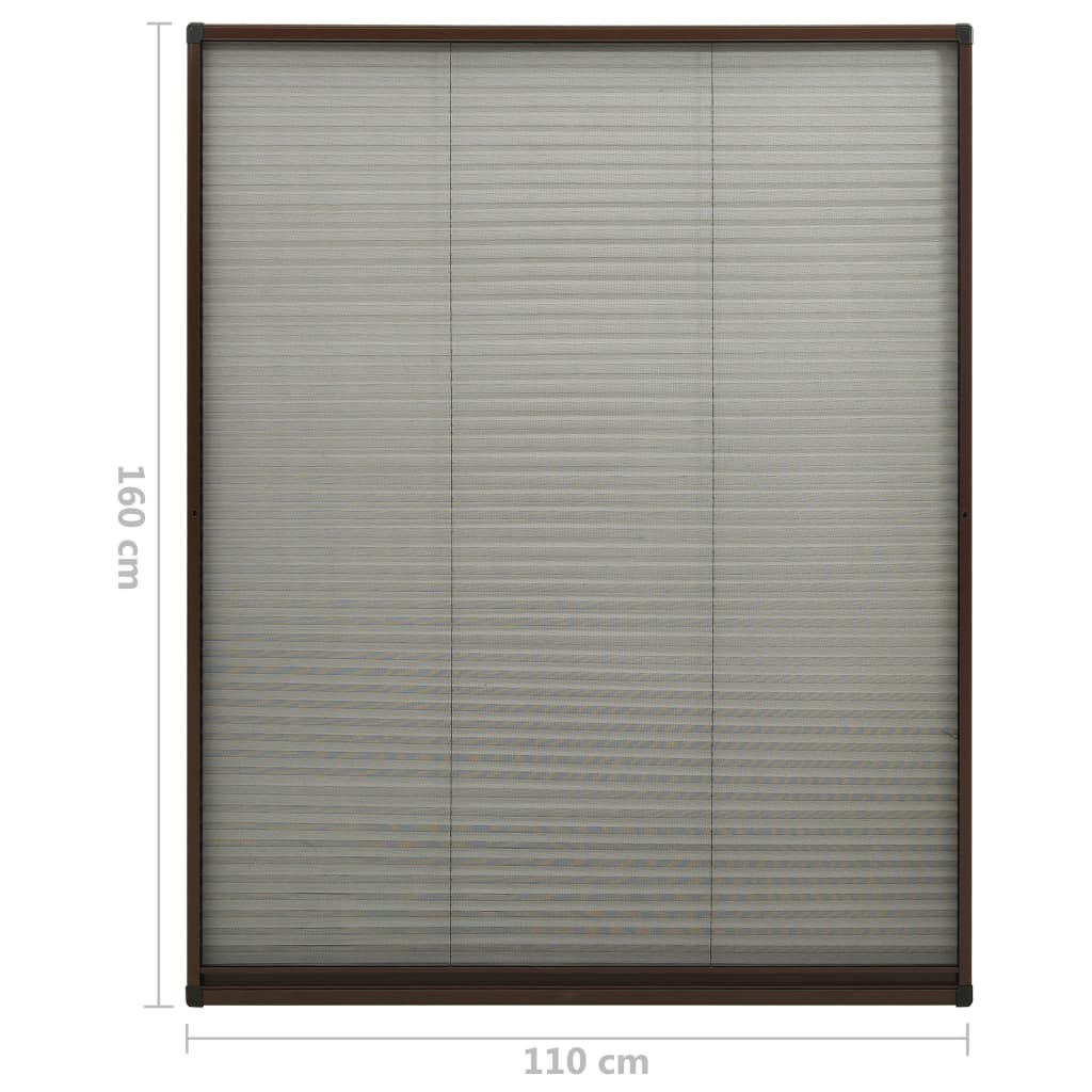 Laskostettu hyönteisverkko ikkunaan 110x160 cm alumiini ruskea - Sisustajankoti.fi