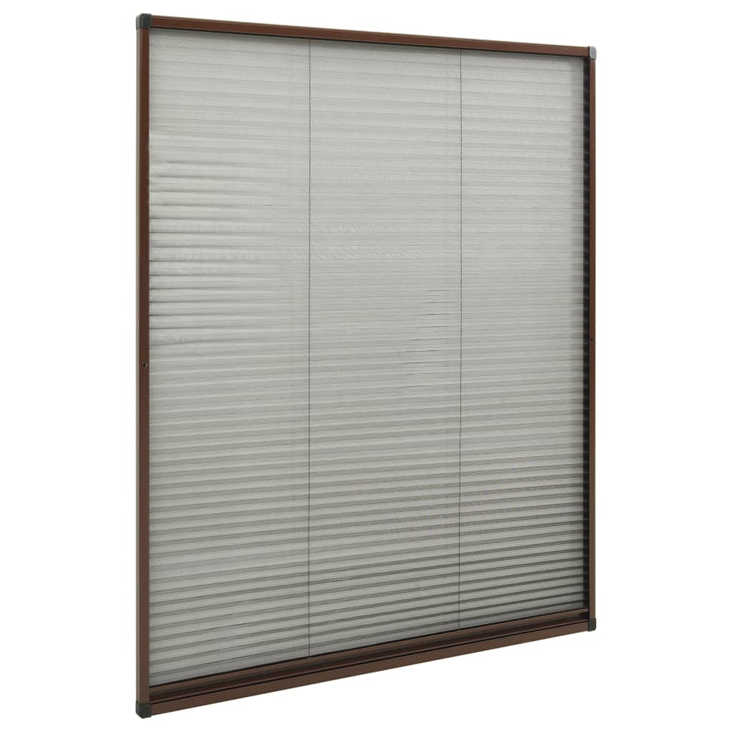 Laskostettu hyönteisverkko ikkunaan 100x160 cm alumiini ruskea - Sisustajankoti.fi