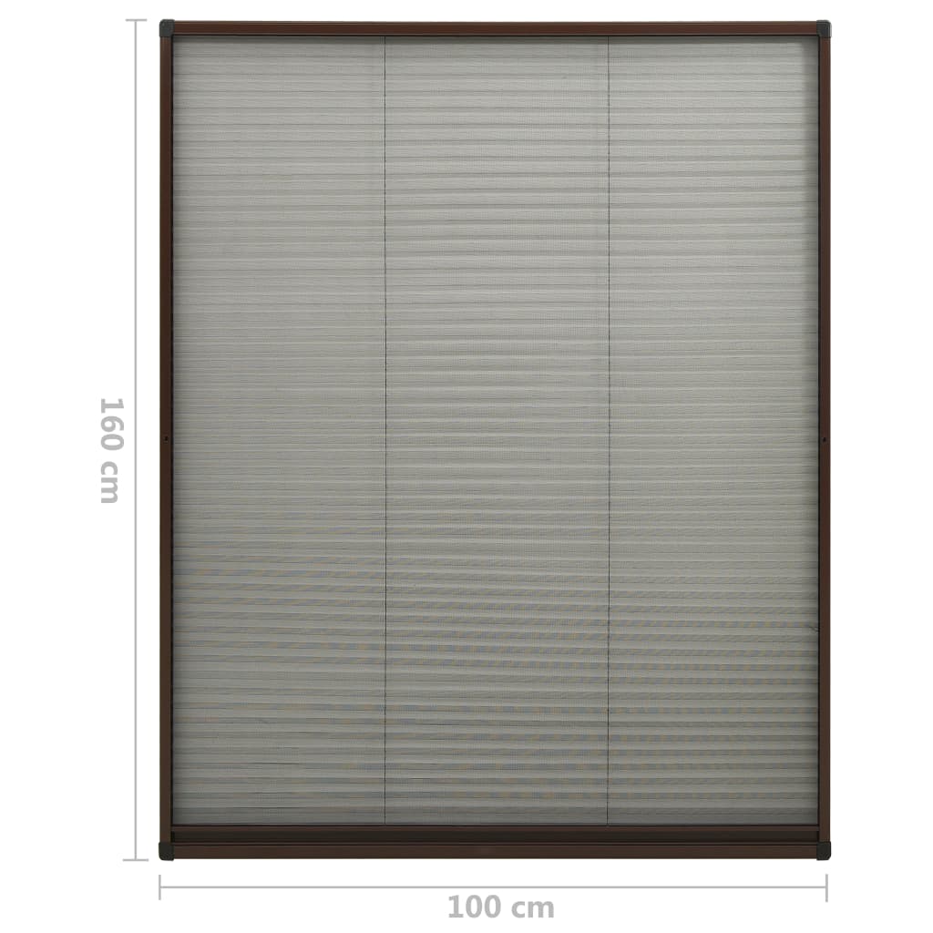 Laskostettu hyönteisverkko ikkunaan 100x160 cm alumiini ruskea - Sisustajankoti.fi