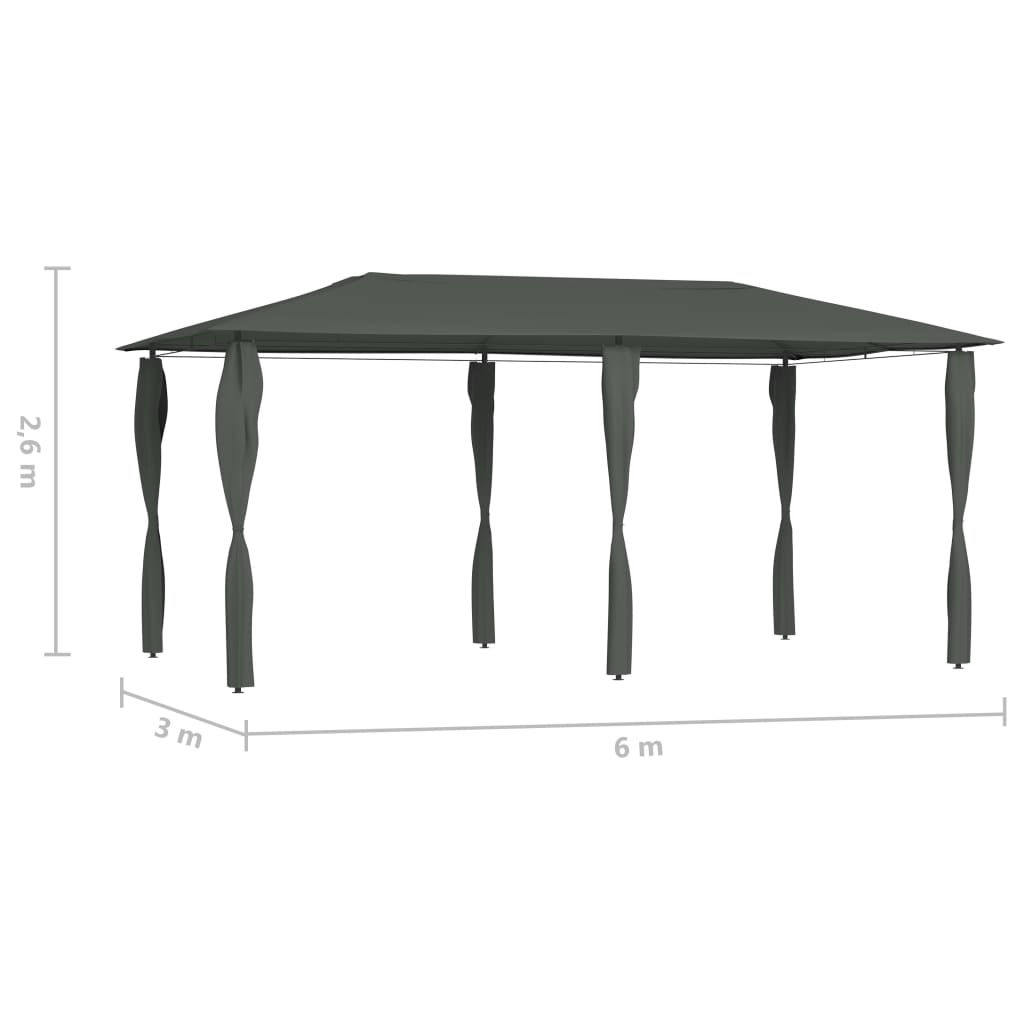 Huvimaja sivuseinillä 3x6x2,6 m antrasiitti 160 g/m² - Sisustajankoti.fi