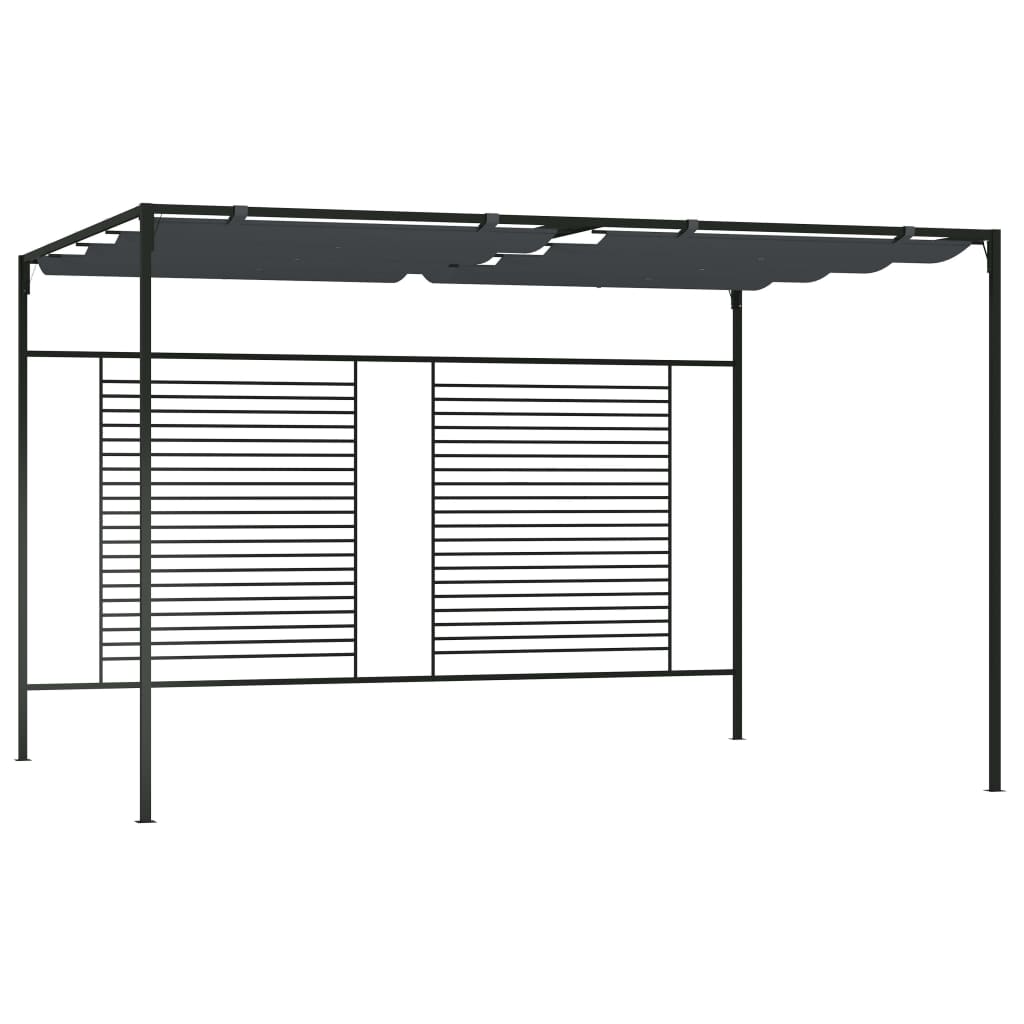 Huvimaja sisäänvedettävä katto 4x3x2,3 m antrasiitti 180 g/m² - Sisustajankoti.fi