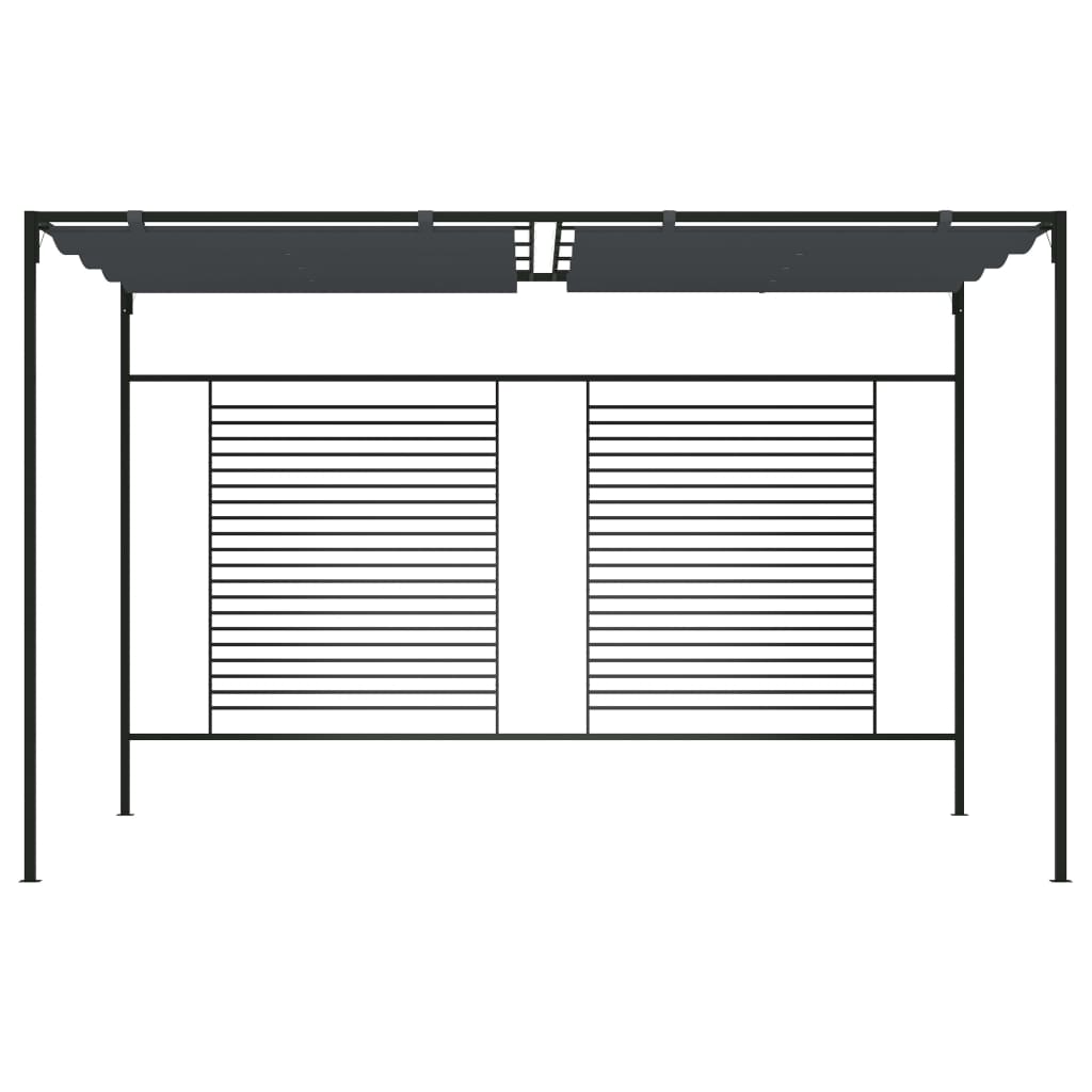 Huvimaja sisäänvedettävä katto 4x3x2,3 m antrasiitti 180 g/m² - Sisustajankoti.fi
