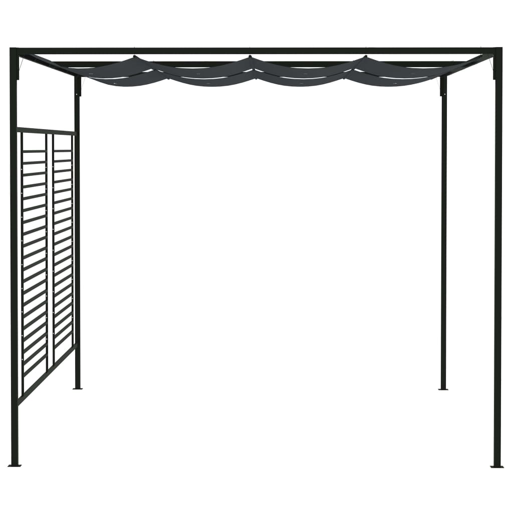 Huvimaja sisäänvedettävä katto 4x3x2,3 m antrasiitti 180 g/m² - Sisustajankoti.fi