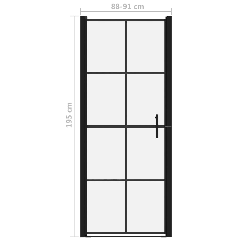 Suihkuovi karkaistu lasi 91x195 cm musta - Sisustajankoti.fi