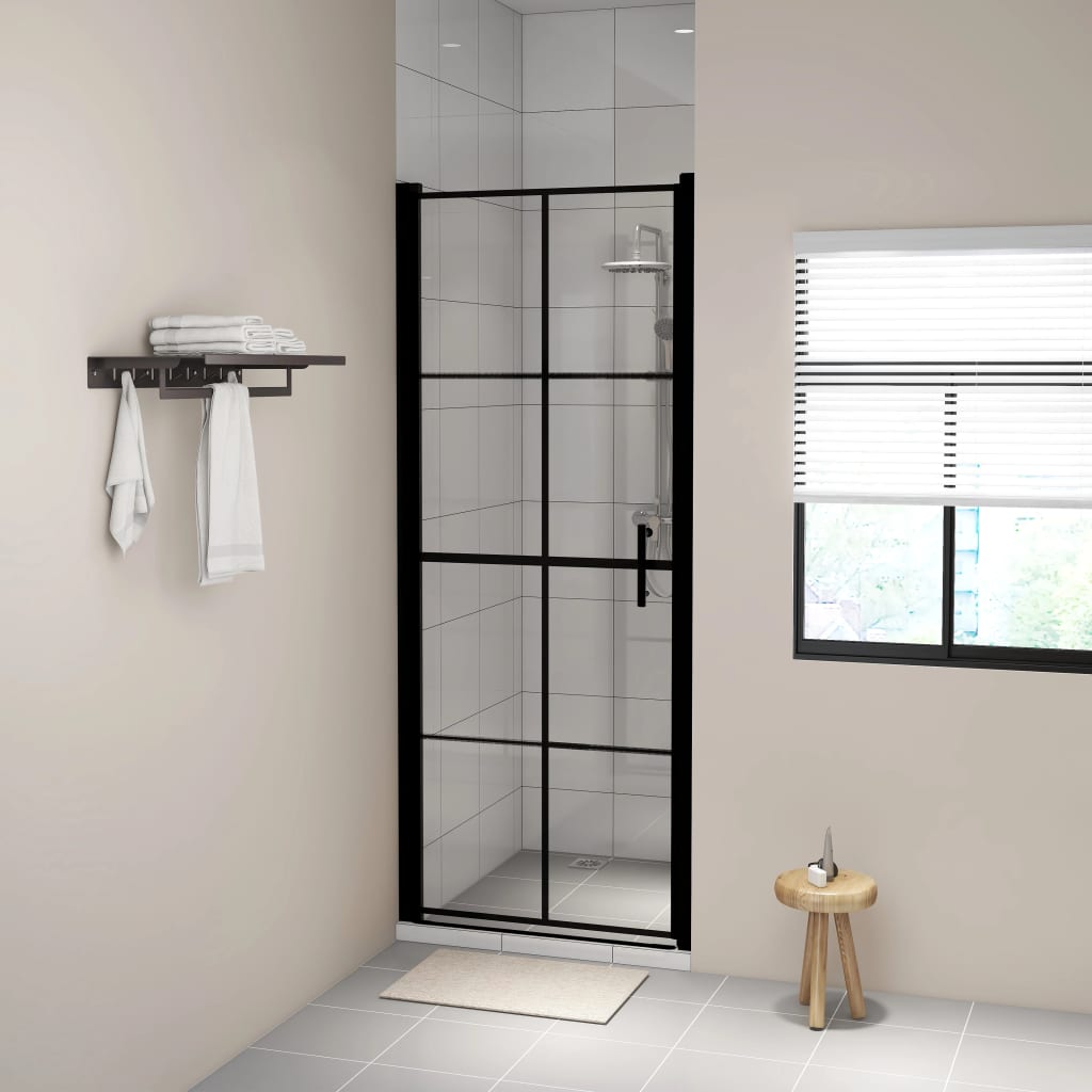 Suihkuovi karkaistu lasi 91x195 cm musta - Sisustajankoti.fi
