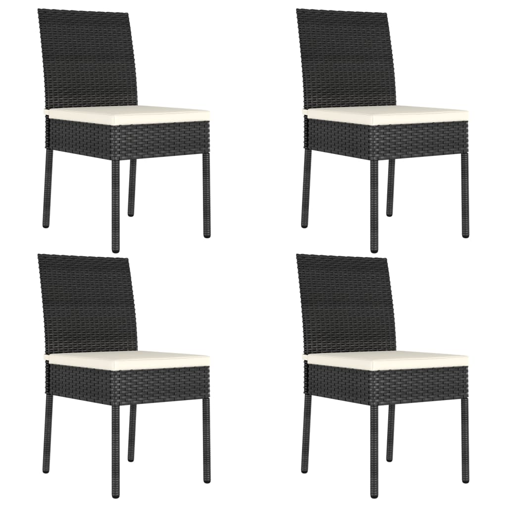 Ulkoruokatuolit 4 kpl polyrottinki musta - Sisustajankoti.fi