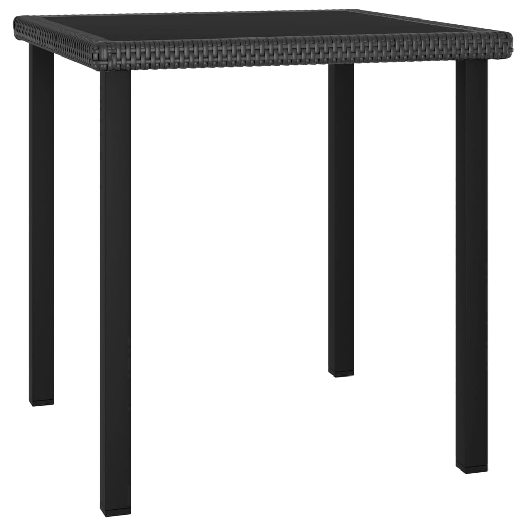 Puutarhan ruokapöytä musta 70x70x73 cm polyrottinki - Sisustajankoti.fi