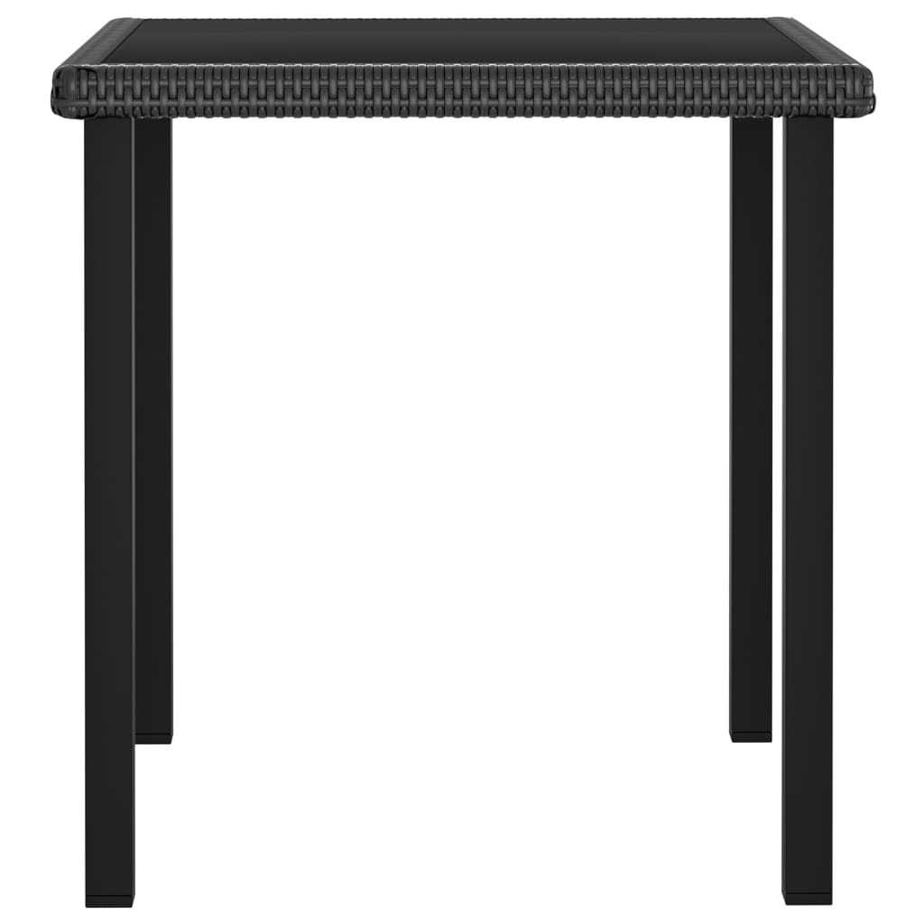 Puutarhan ruokapöytä musta 70x70x73 cm polyrottinki - Sisustajankoti.fi