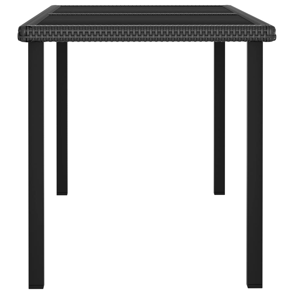 Puutarhan ruokapöytä musta 140x70x73 cm polyrottinki - Sisustajankoti.fi