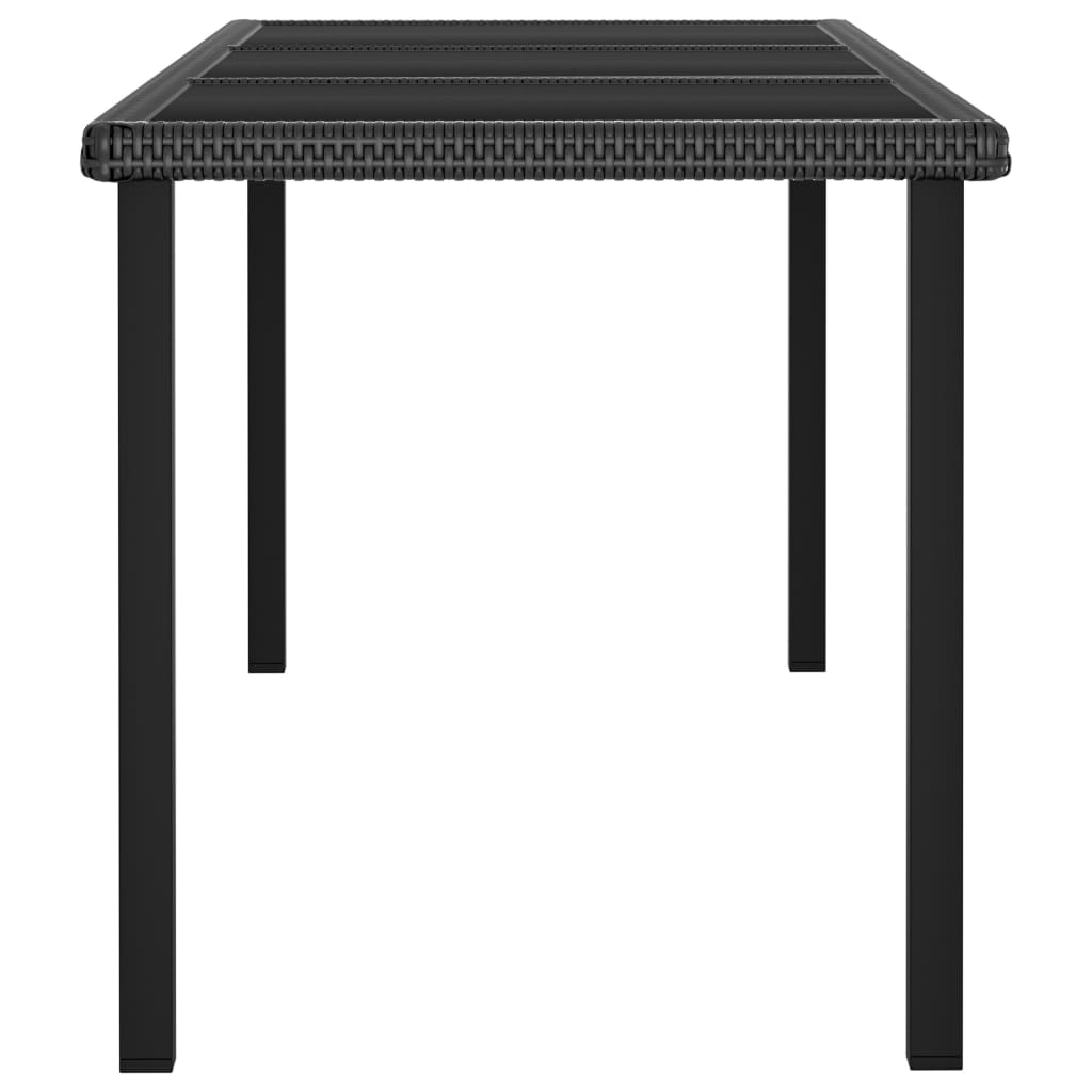 Puutarhan ruokapöytä musta 180x70x73 cm polyrottinki - Sisustajankoti.fi