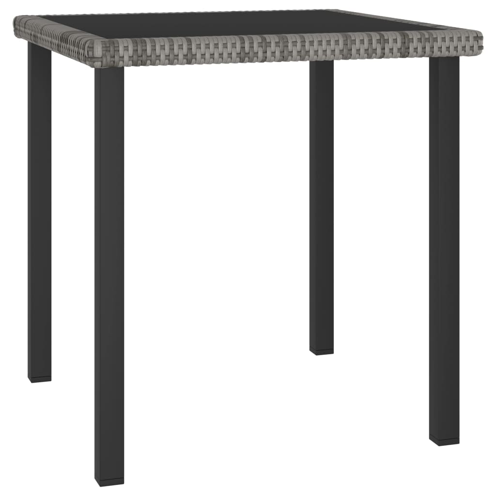 Puutarhan ruokapöytä harmaa 70x70x73 cm polyrottinki - Sisustajankoti.fi