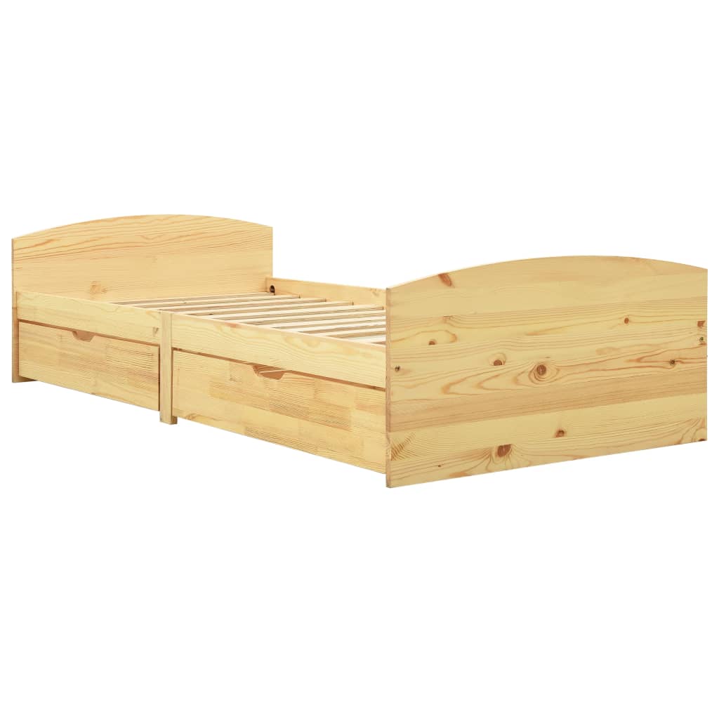 Sängynrunko 2 vetolaatikolla täysi mänty 90x200 cm - Sisustajankoti.fi