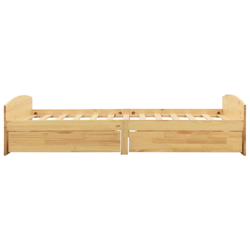 Sängynrunko 2 vetolaatikolla täysi mänty 90x200 cm - Sisustajankoti.fi