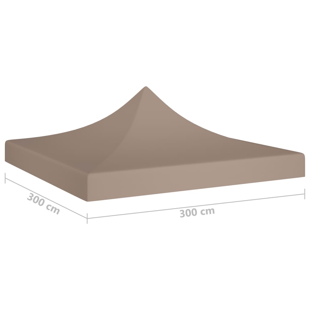 Juhlateltan katto 3x3 m harmaanruskea 270 g/m² - Sisustajankoti.fi