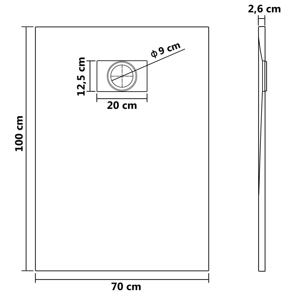 Suihkualusta SMC ruskea 100x70 cm - Sisustajankoti.fi