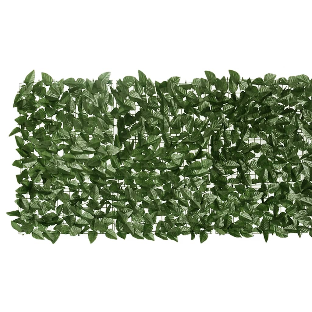 Parvekkeen suoja tummanvihreillä lehdillä 600x75 cm - Sisustajankoti.fi