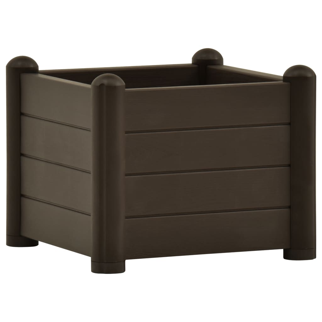 Korotettu kukkalaatikko PP mokka 43x43x35 cm - Sisustajankoti.fi