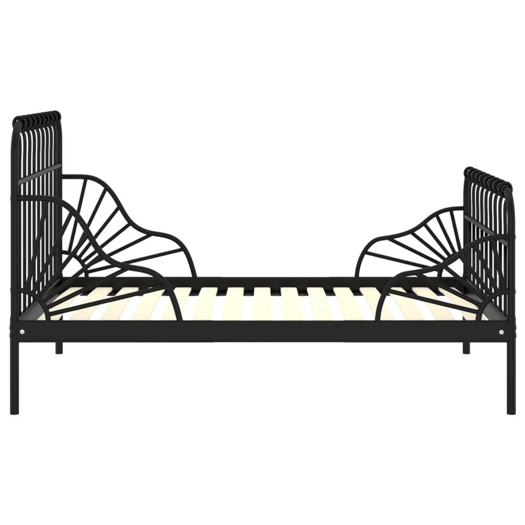 Jatkettava sängynrunko musta metalli 80x130/200 cm - Sisustajankoti.fi