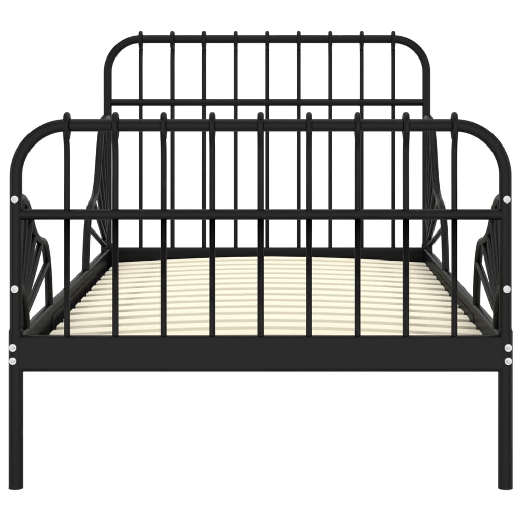 Jatkettava sängynrunko musta metalli 80x130/200 cm - Sisustajankoti.fi