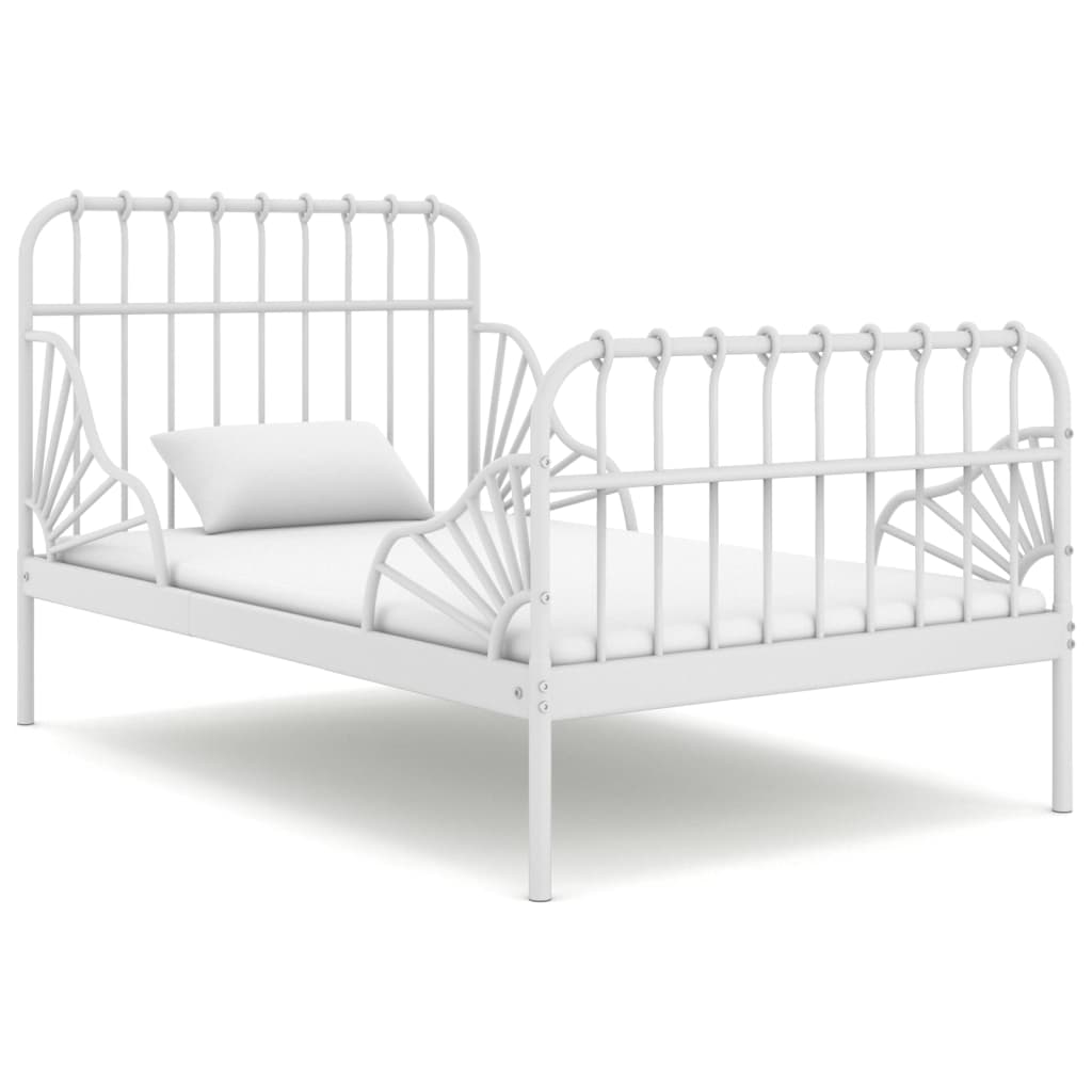 Jatkettava sängynrunko valkoinen metalli 80x130/200 cm - Sisustajankoti.fi