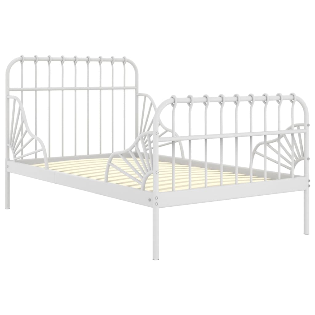Jatkettava sängynrunko valkoinen metalli 80x130/200 cm - Sisustajankoti.fi