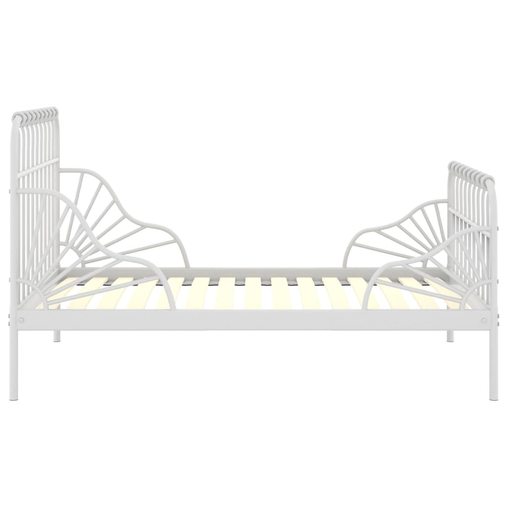 Jatkettava sängynrunko valkoinen metalli 80x130/200 cm - Sisustajankoti.fi